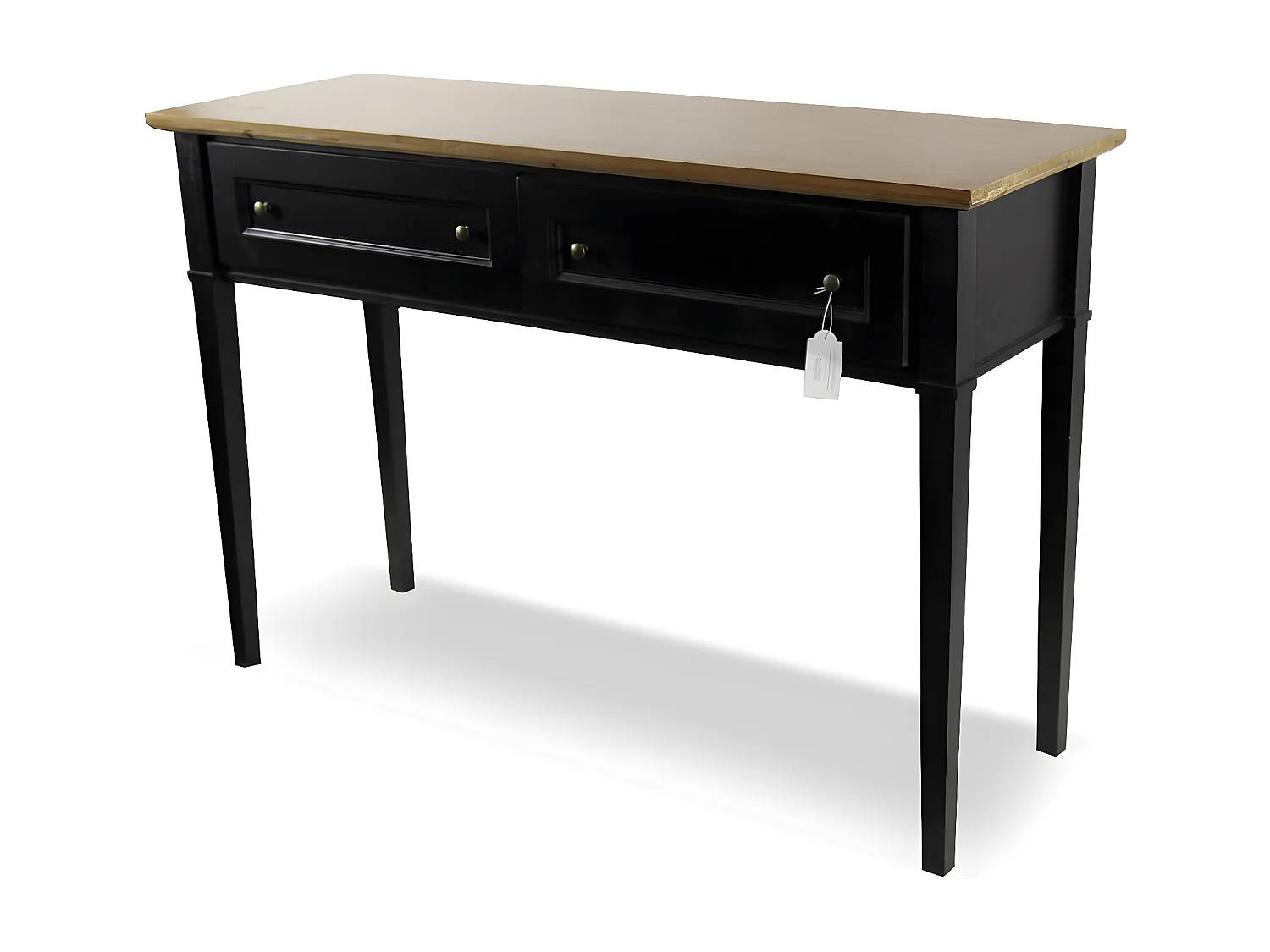 Console 2 tiroirs Bois Noir - Idéline Décoration d'Autrefois
