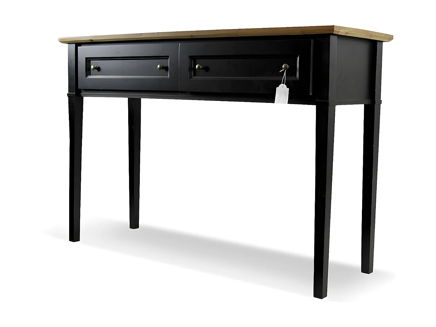 Console 2 tiroirs Bois Noir - Idéline Décoration d'Autrefois