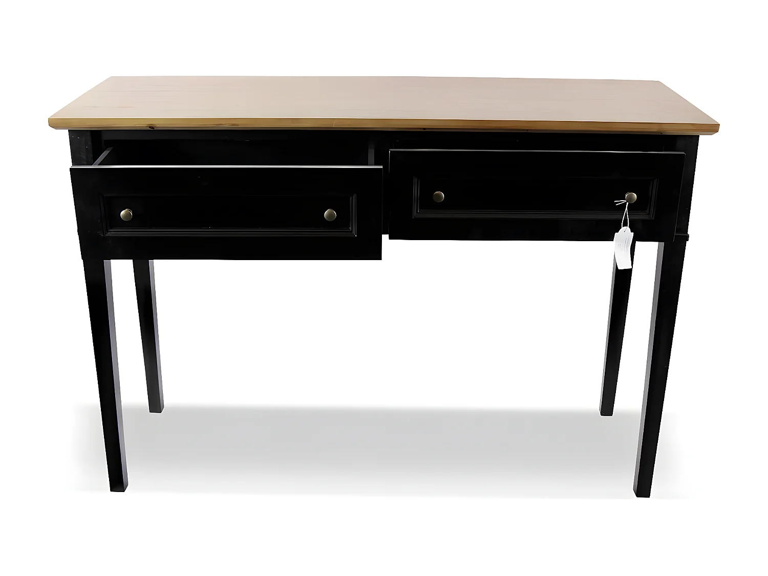 Console 2 tiroirs Bois Noir - Idéline Décoration d'Autrefois