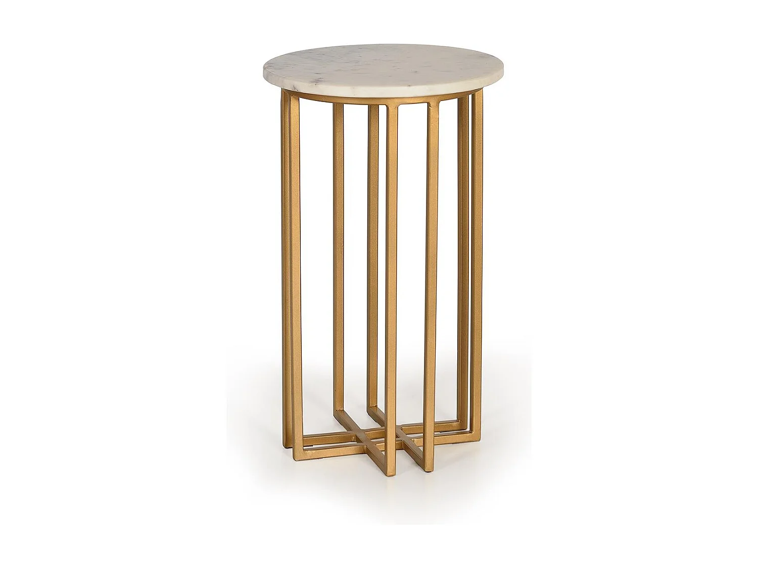 Table d'appoint avec plateau en marbre et pieds dorés