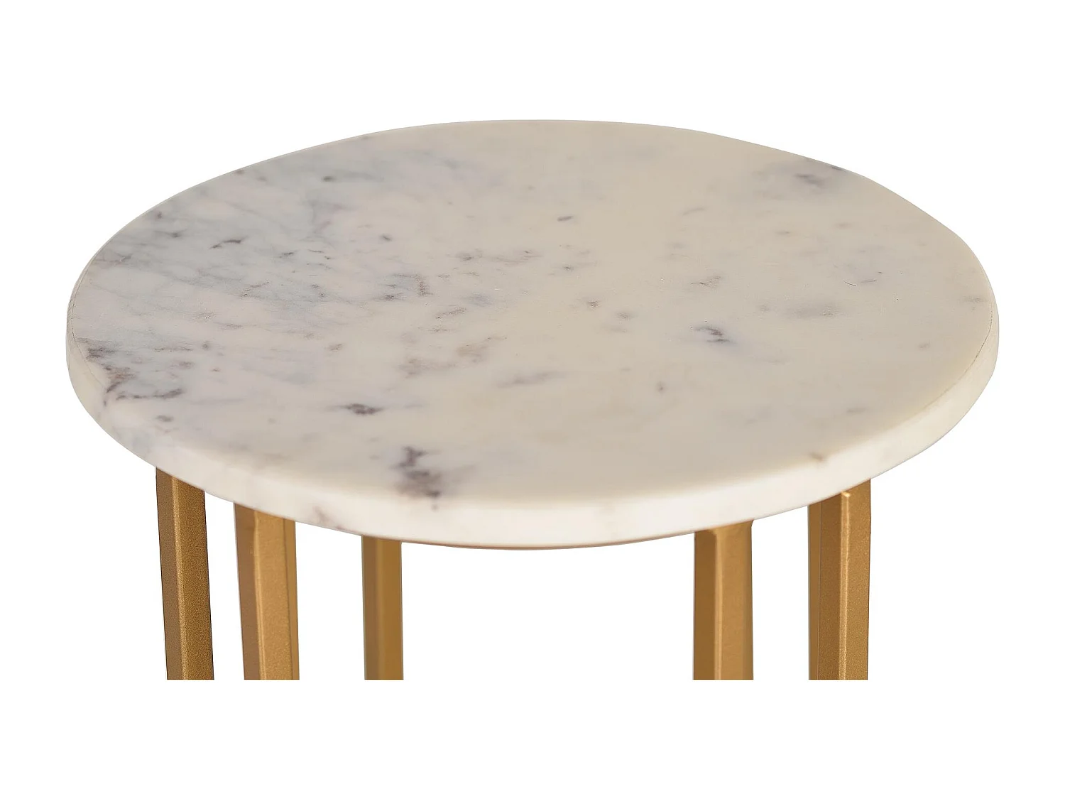 Table d'appoint avec plateau en marbre et pieds dorés