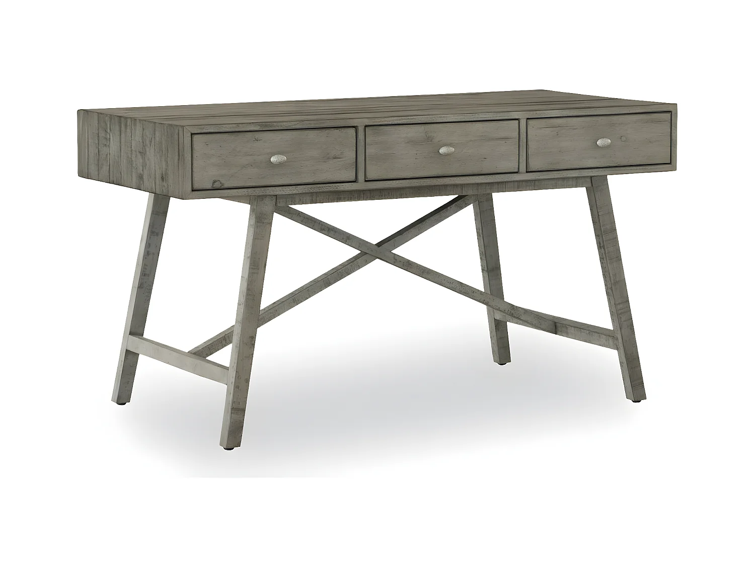 Console 3 tiroirs Bois Gris - Cidalie Décoration d'Autrefois