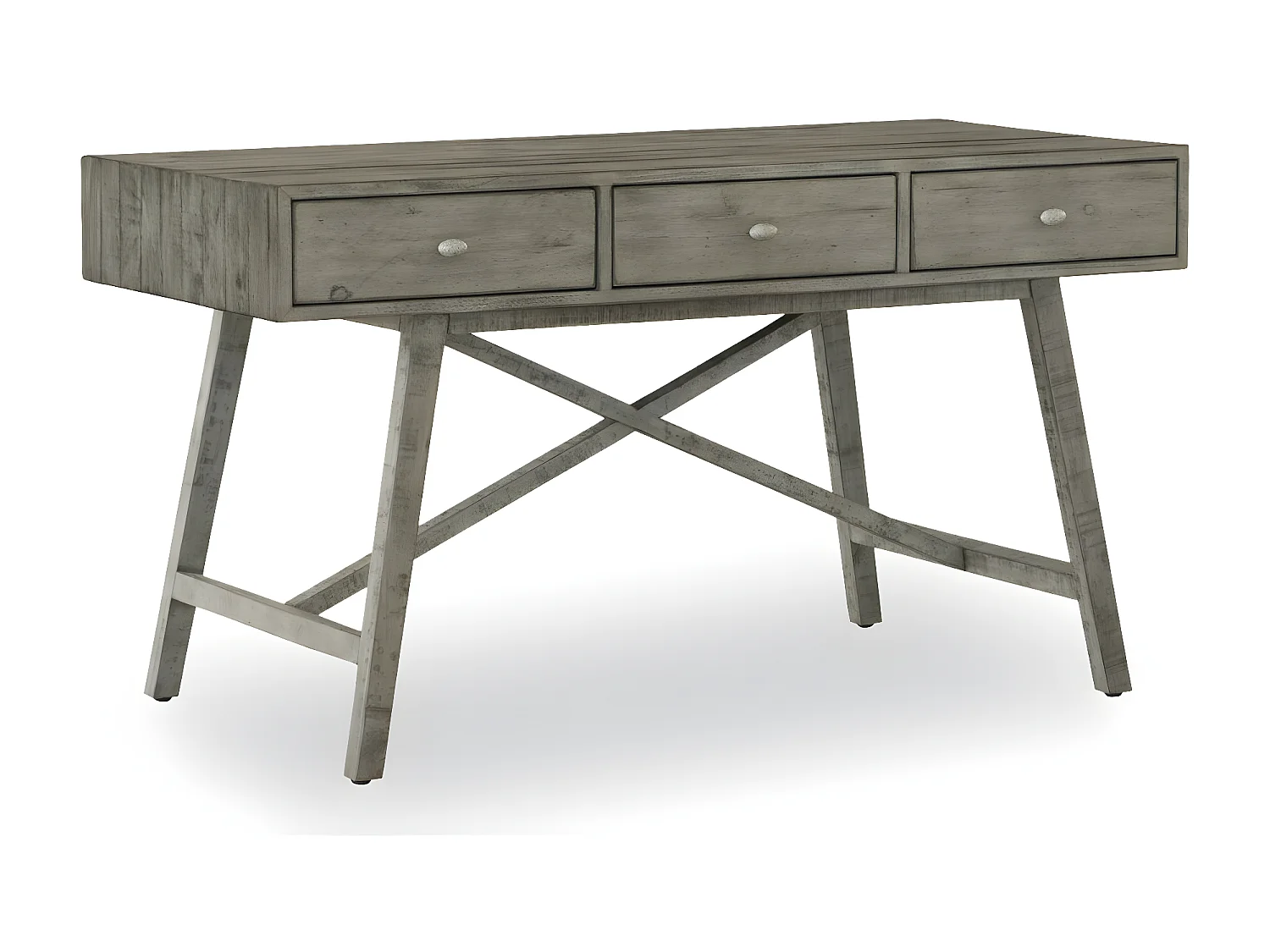 Console 3 tiroirs Bois Gris - Cidalie Décoration d'Autrefois