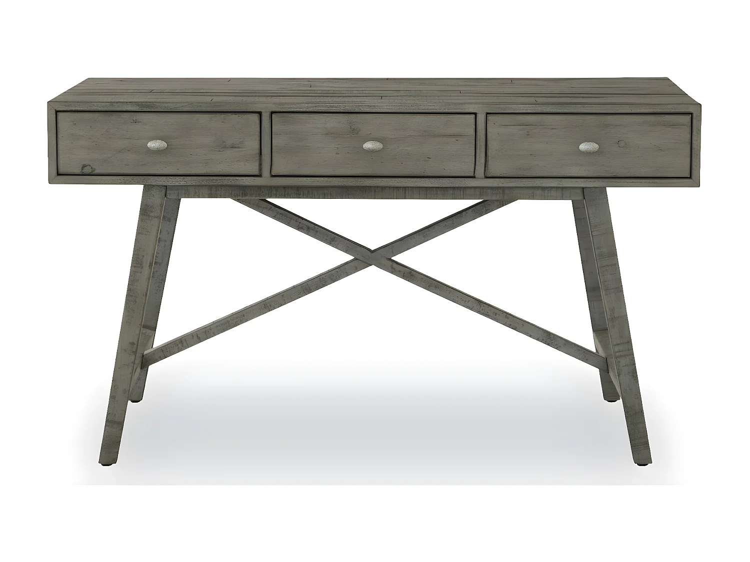 Console 3 tiroirs Bois Gris - Cidalie Décoration d'Autrefois