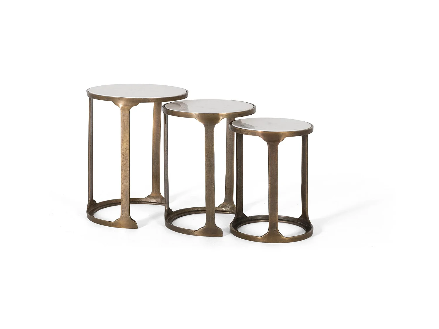 Marmor-Couchtische: Großer Tisch: 45 cm, Mittlerer Tisch: 40 cm, Kleiner Tisch: 35 cm – 62 x 50 x 50 cm