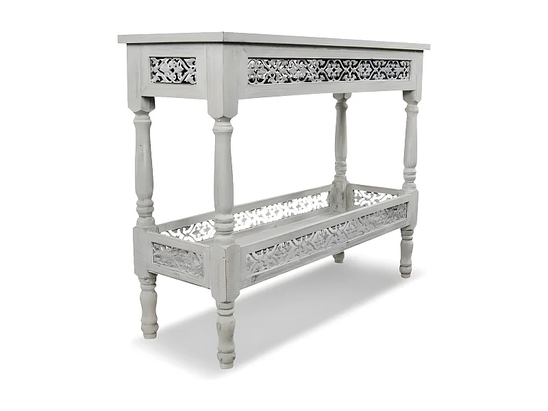 Console Bois Blanc - Décoration d'Autrefois