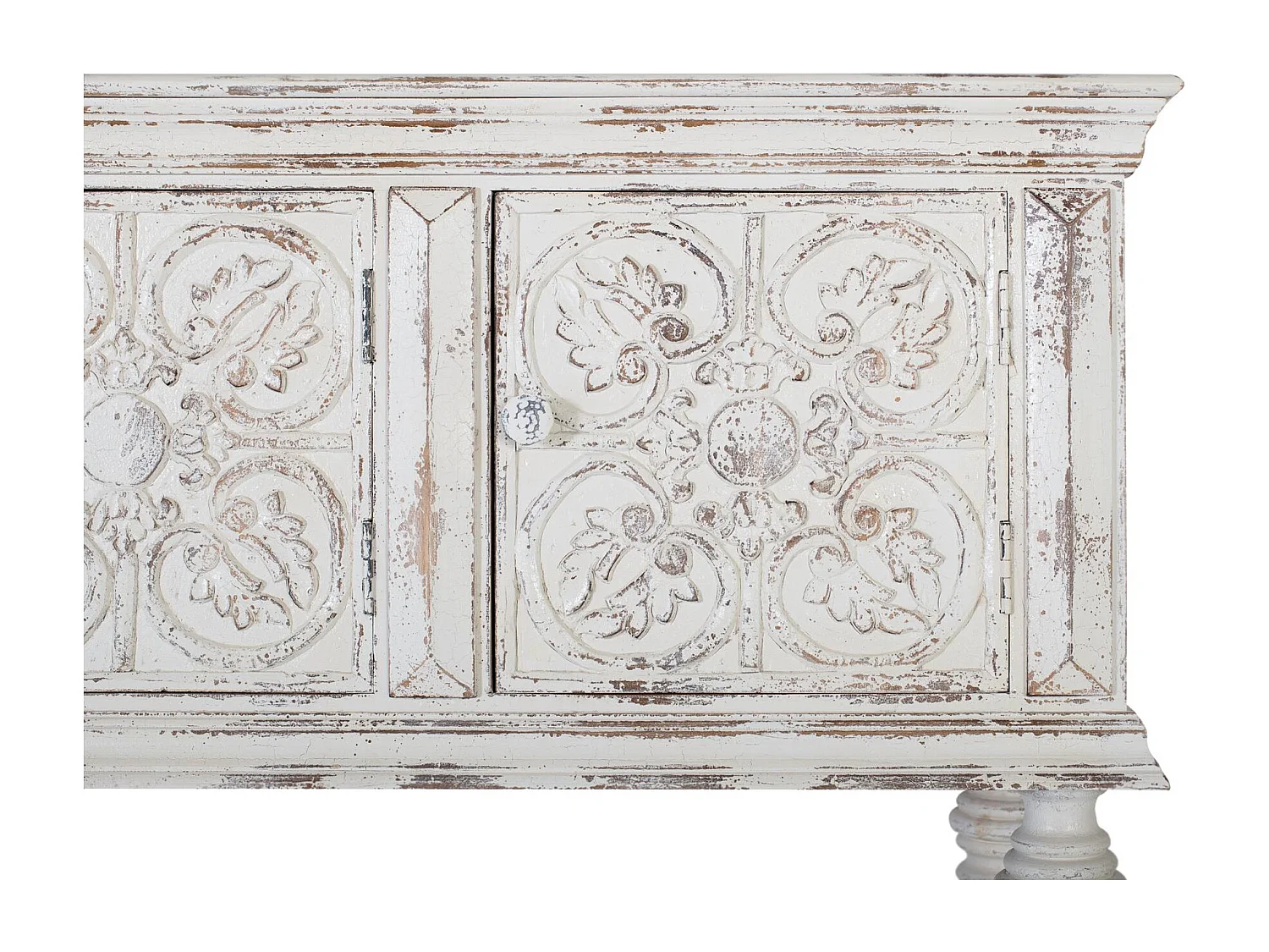 Console en bois manguier blanc vieilli