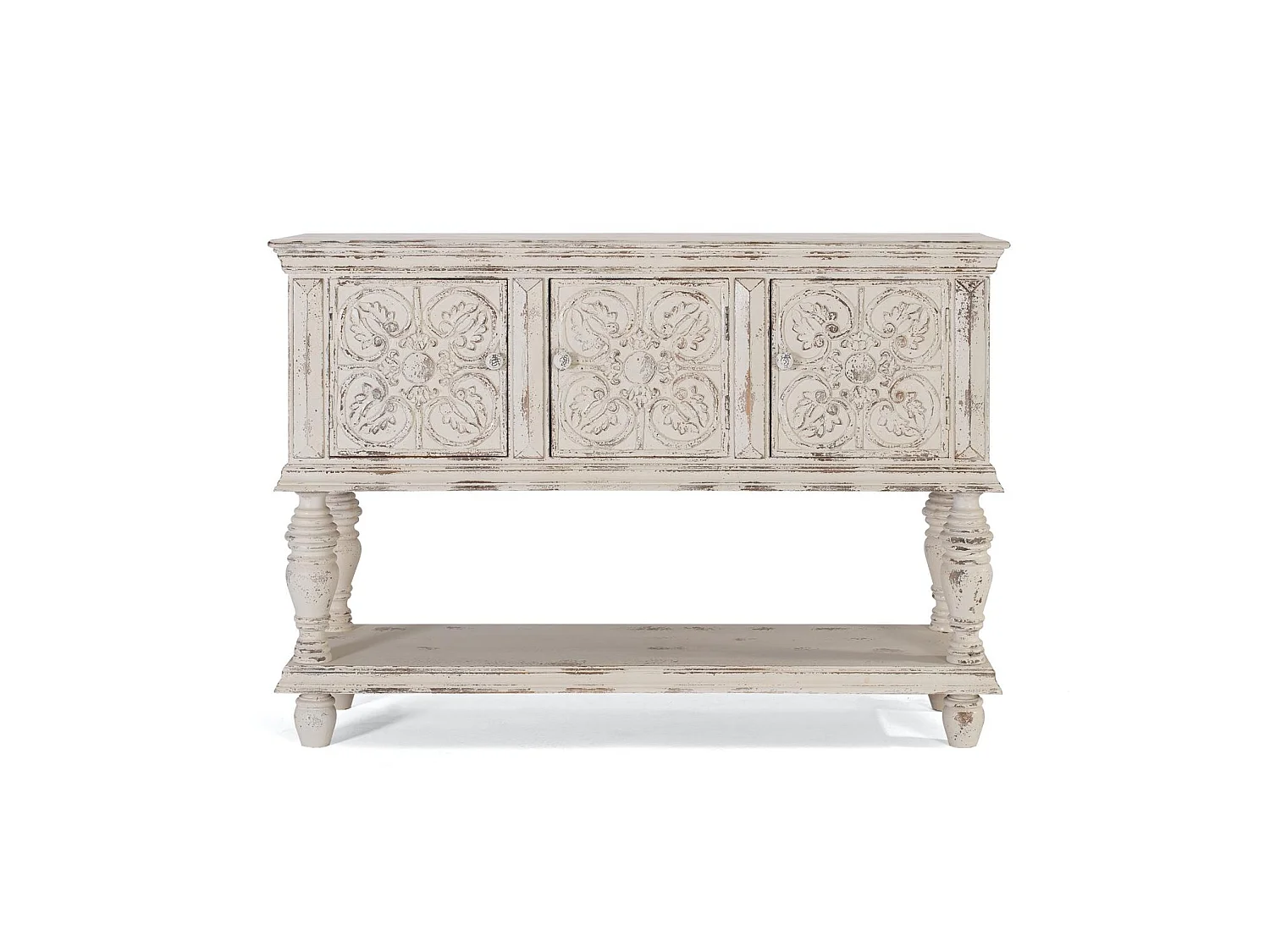 Console en bois de manguier 148 cm, style méditerranéen moderne - 103 x 148 x 44