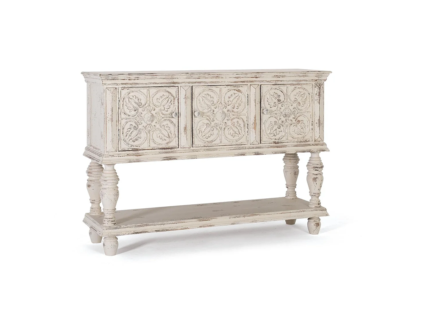 Console en bois de manguier 148 cm, style méditerranéen moderne - 103 x 148 x 44