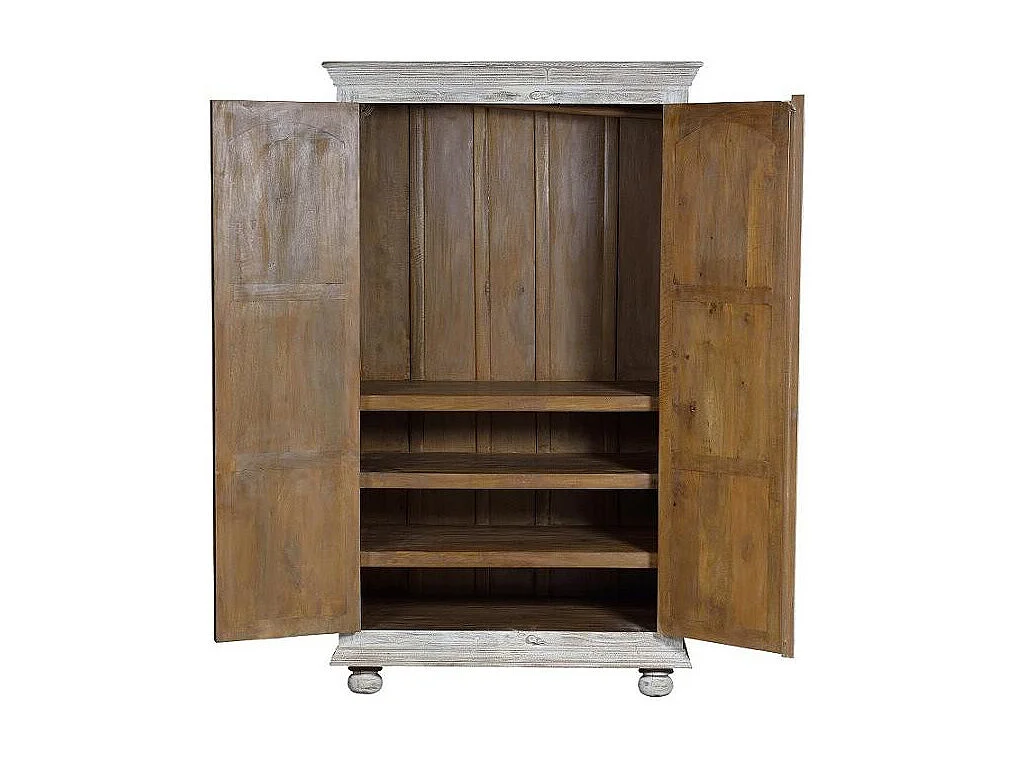 Armoire en manguier blanc vieilli 2 mètres