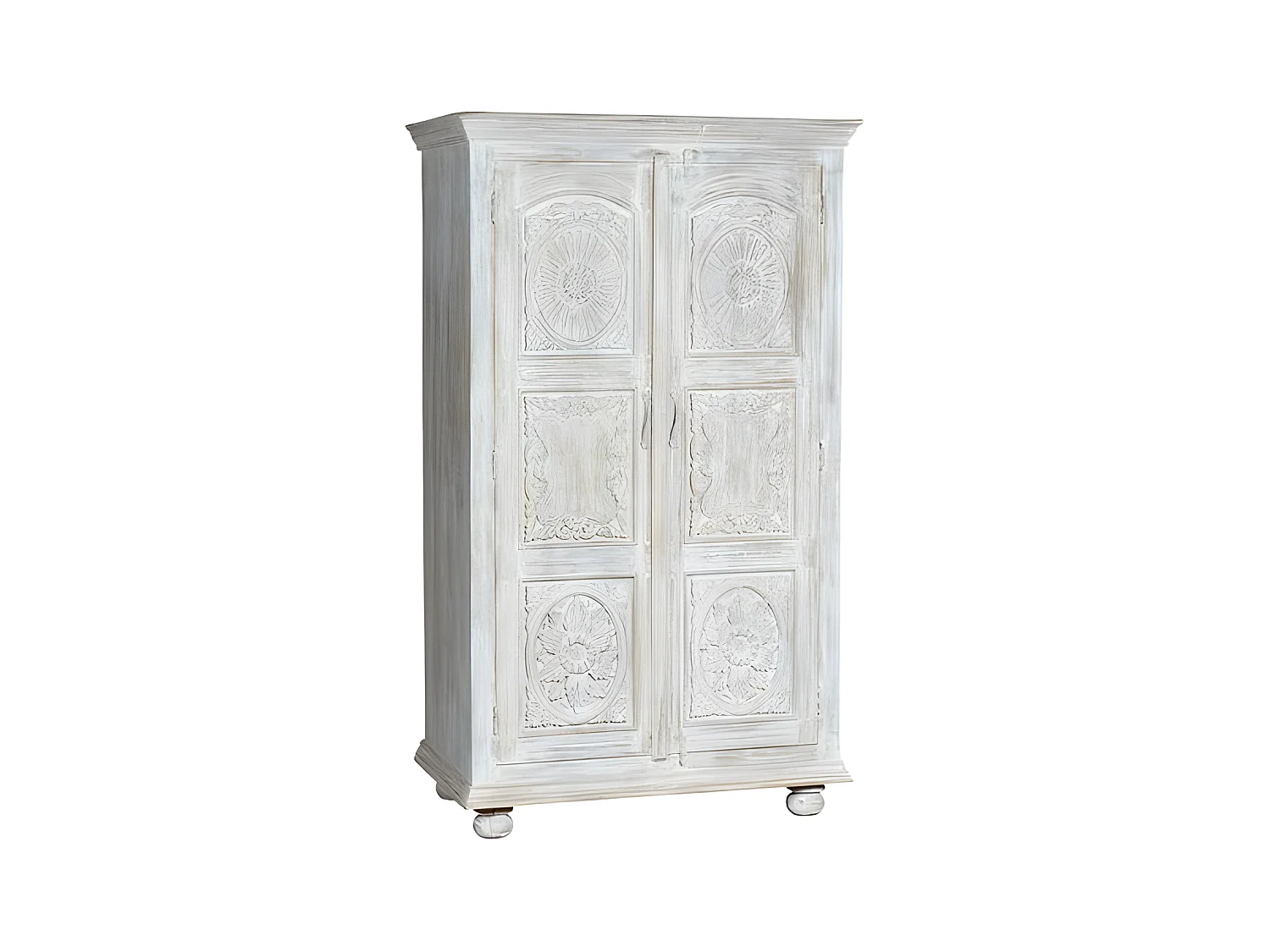 Armoire Bois Blanc - Amarilise Décoration d'Autrefois