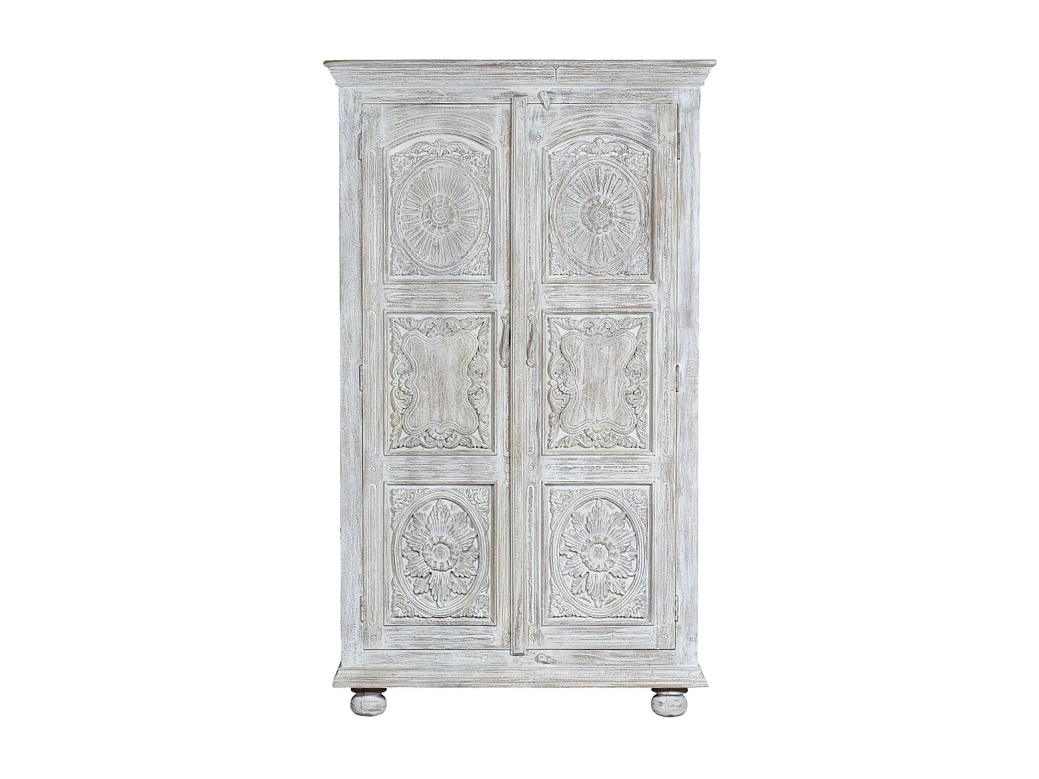 Armoire en manguier blanc vieilli 2 mètres