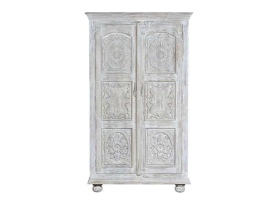 Armoire en bois de manguier 124 cm, style rustique vintage - 200 x 114 x 60 cm