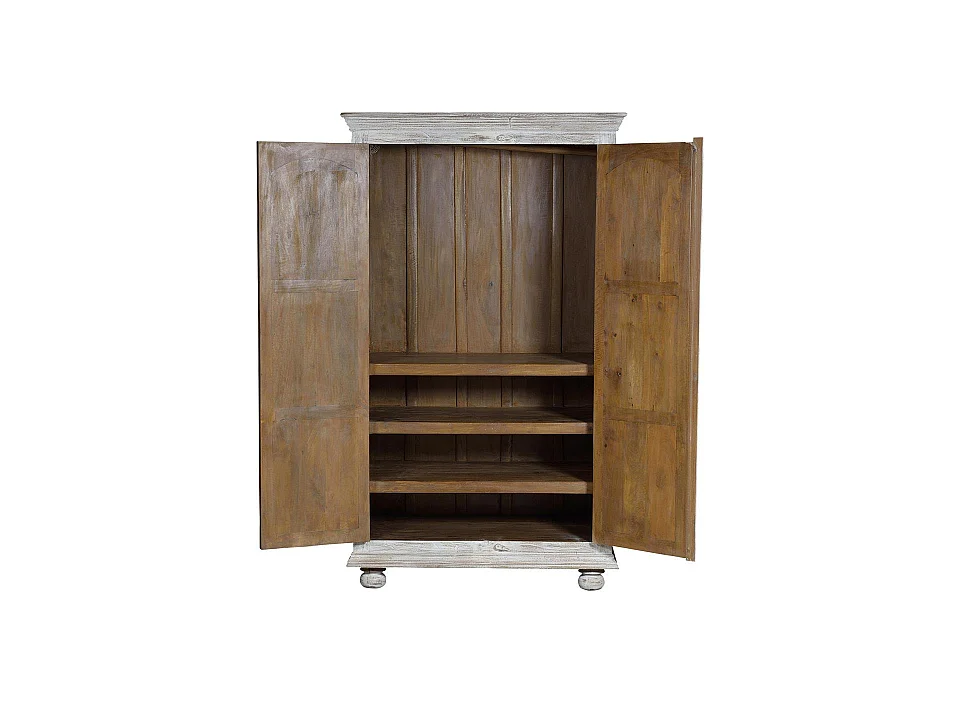 Armoire en bois de manguier 124 cm, style rustique vintage - 200 x 114 x 60 cm