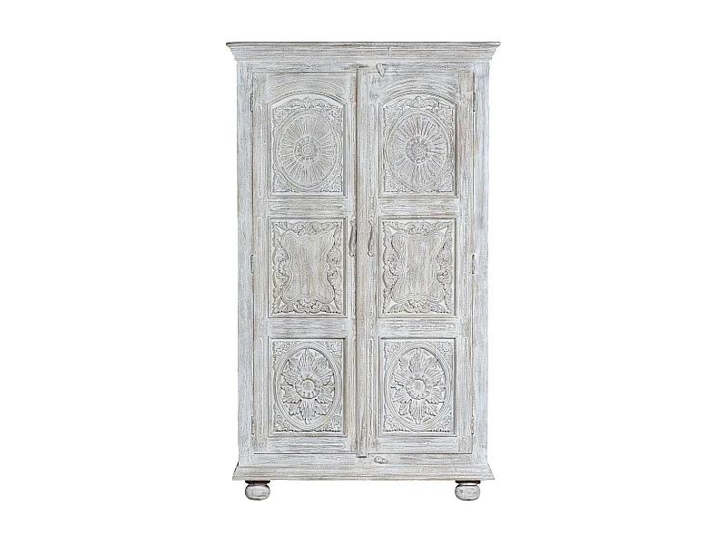 Armoire en manguier blanc vieilli 2 mètres