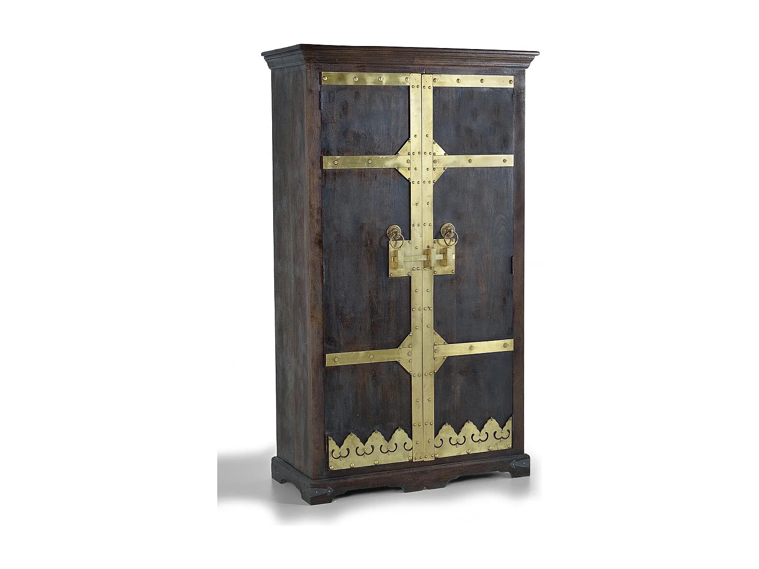 Armoire en bois et détails en bronze noyer foncé