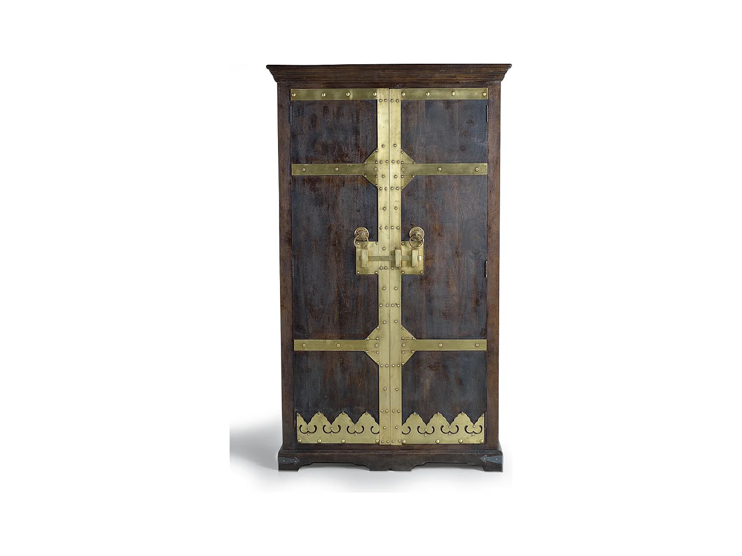 Armoire en bois et détails en bronze noyer foncé