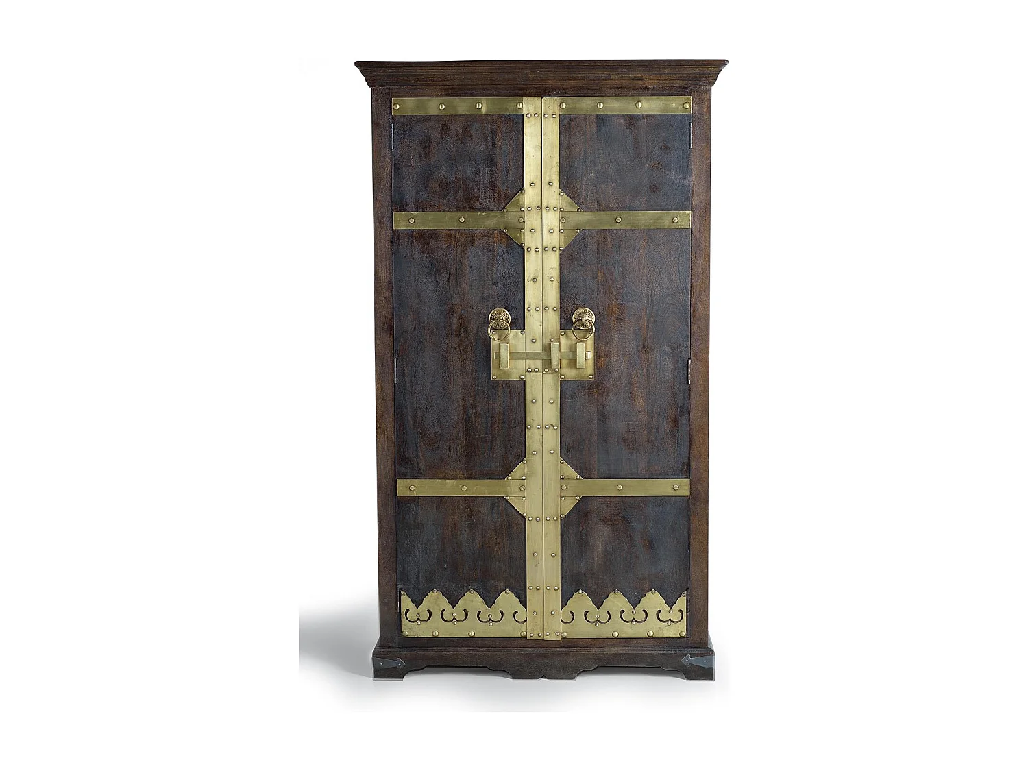 Armoire en bois et détails en bronze noyer foncé