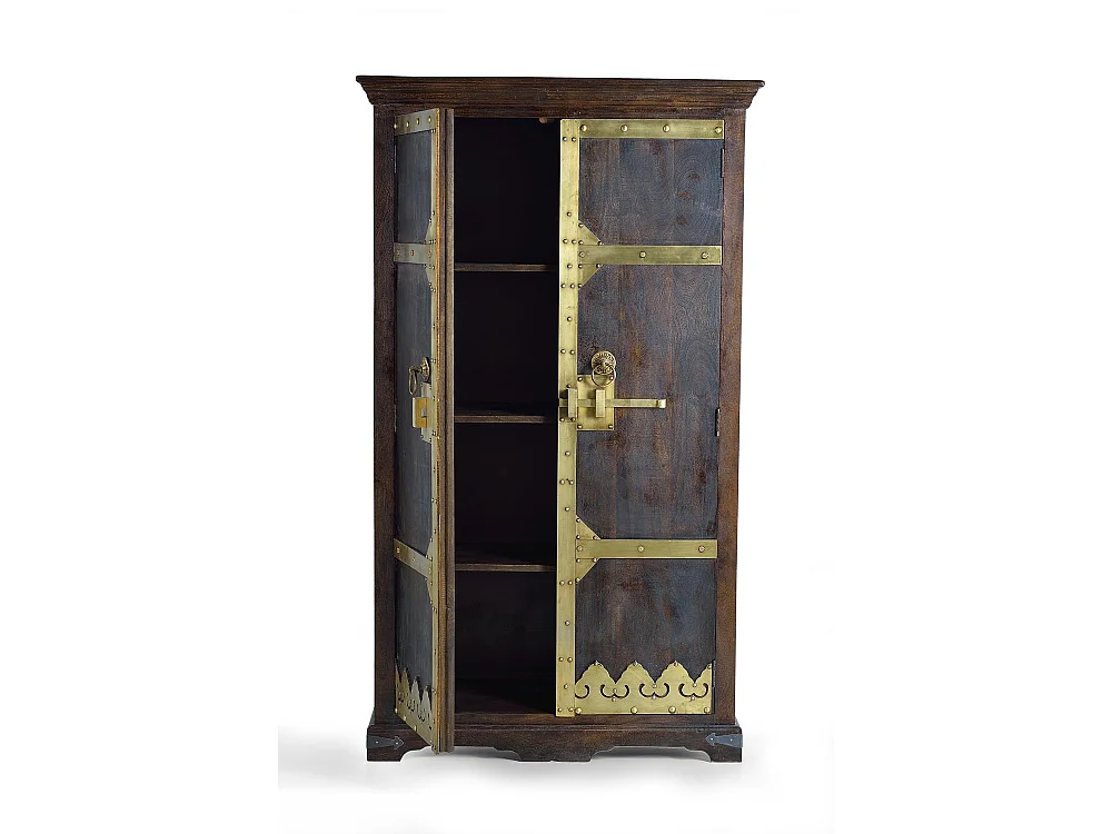 Armoire en bois et détails en bronze noyer foncé
