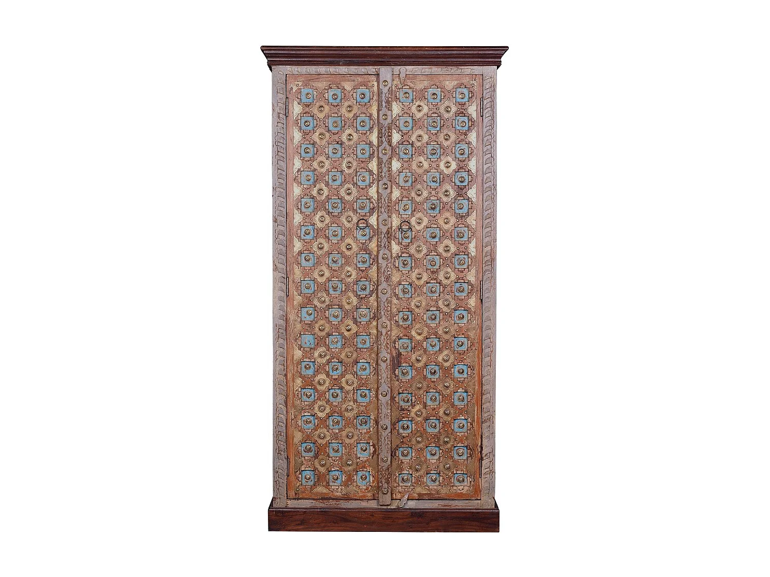 Armoire manguier en noyer et gris vieilli