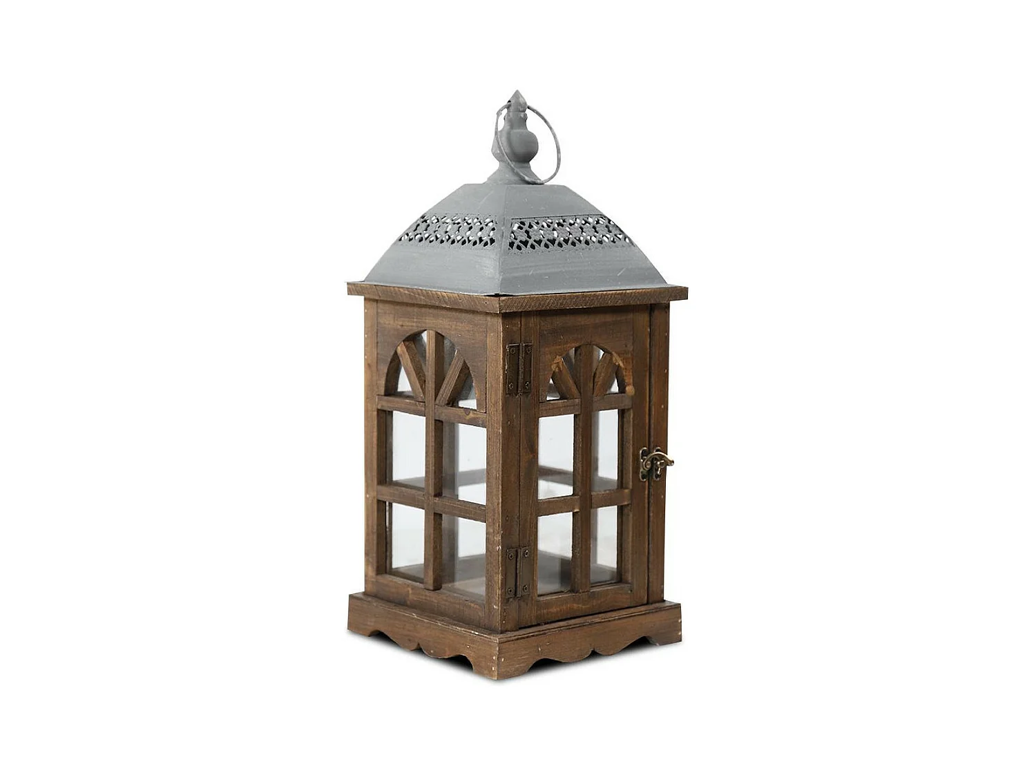 Lanterne Bois Marron - Décoration d'Autrefois