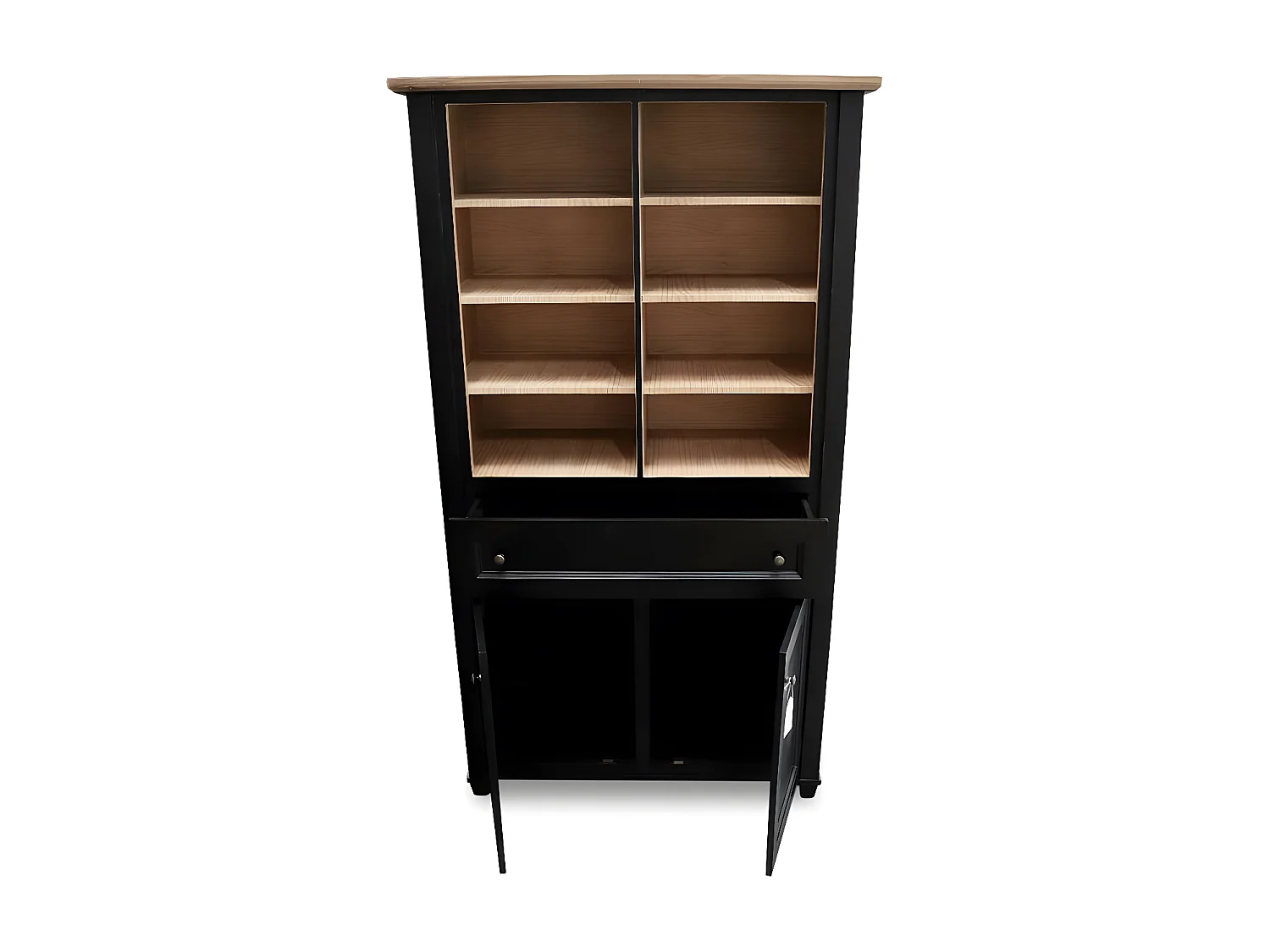 Vaisselier 1 tiroir Bois-MDF Noir - Idéline Décoration d'Autrefois