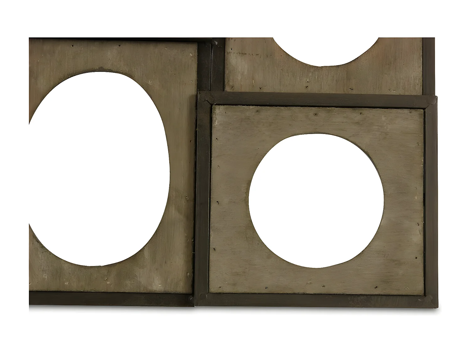 Cadre photo retro 6 photos horizontal Bois Marron - Décoration d'Autrefois