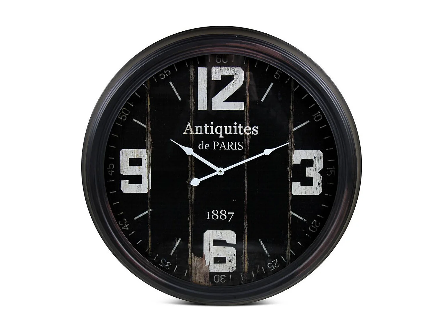 Horloge ancienne murale antiquités de paris Métal Noir - Décoration d'Autrefois