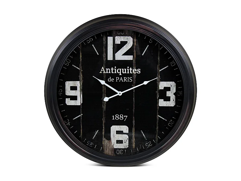 Horloge ancienne murale antiquités de paris Métal Noir - Décoration d'Autrefois