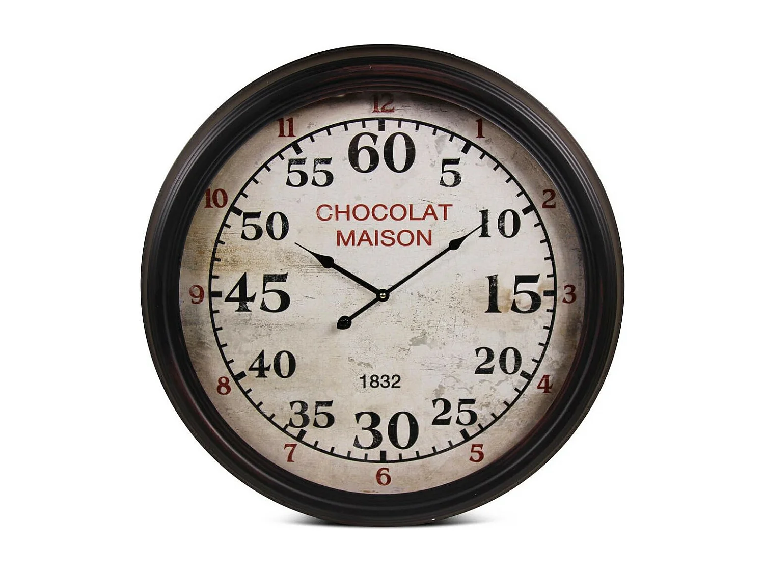 Horloge ancienne murale chocolat maison Métal Blanc - Décoration d'Autrefois