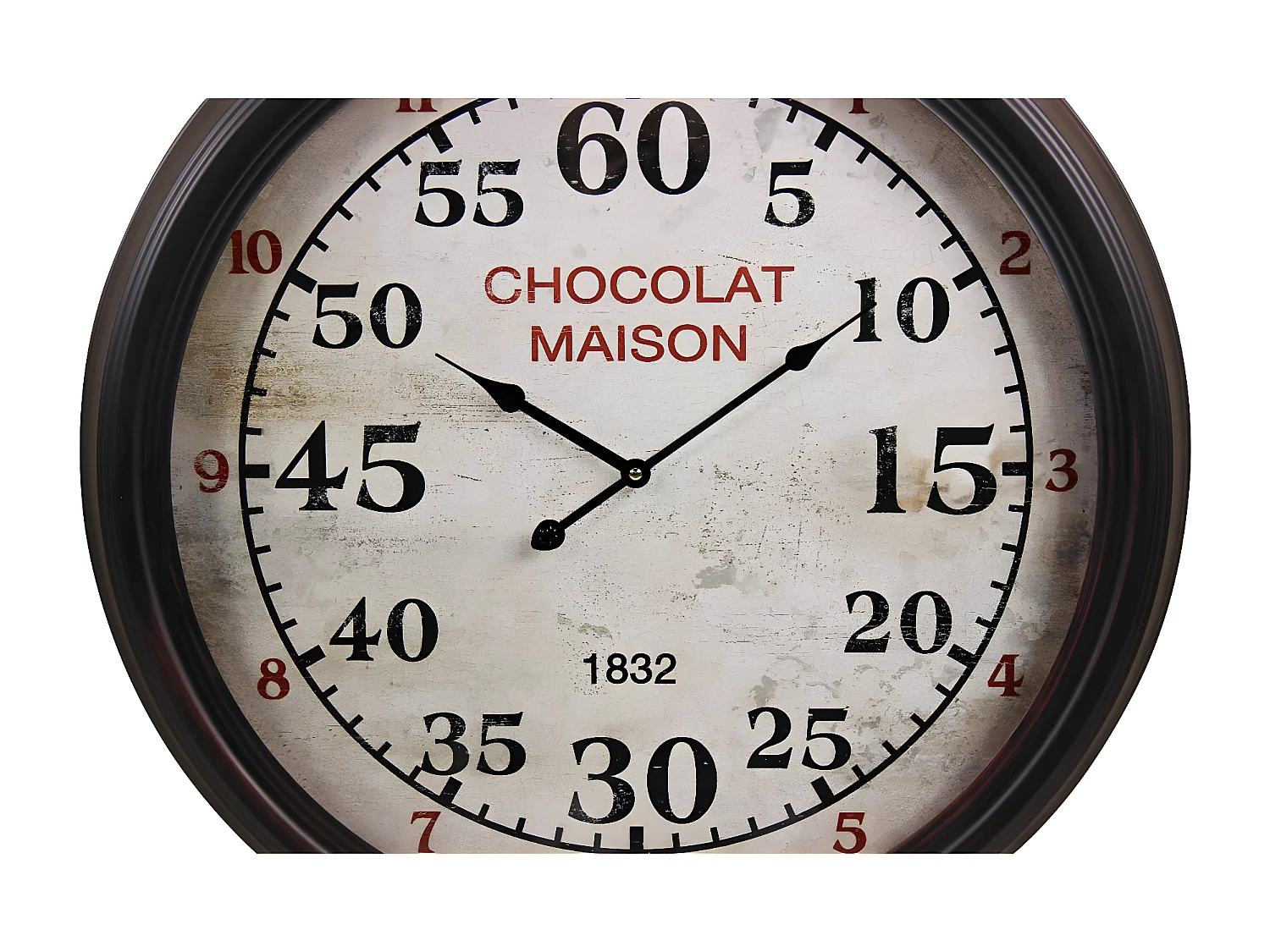 Horloge ancienne murale chocolat maison Métal Blanc - Décoration d'Autrefois