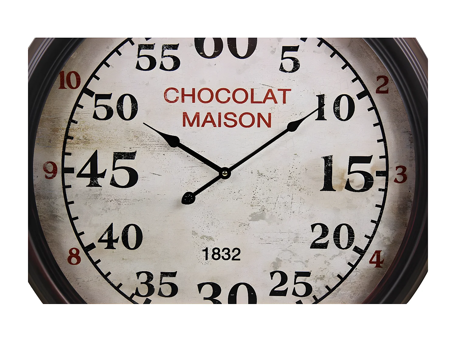 Horloge ancienne murale chocolat maison Métal Blanc - Décoration d'Autrefois