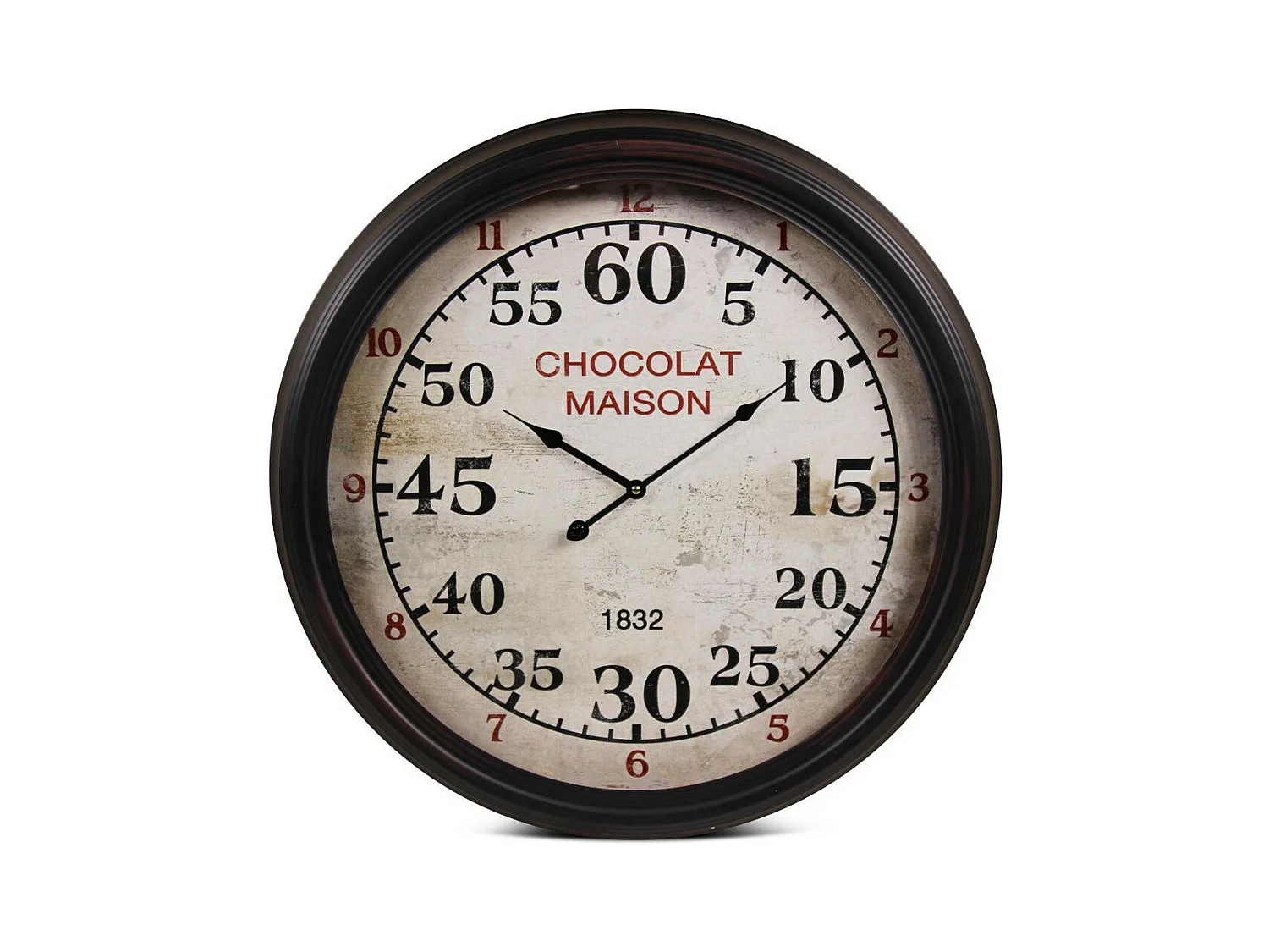 Horloge ancienne murale chocolat maison Métal Blanc - Décoration d'Autrefois