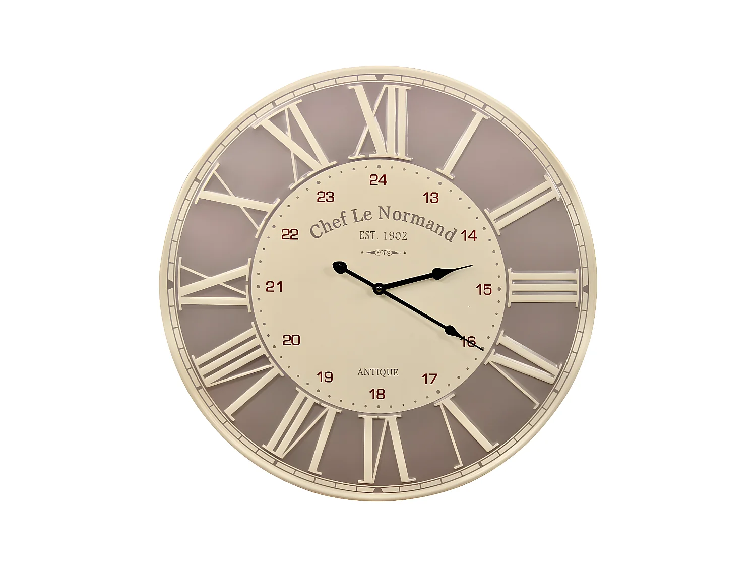 Horloge ancienne chef le normand Métal Gris - Décoration d'Autrefois