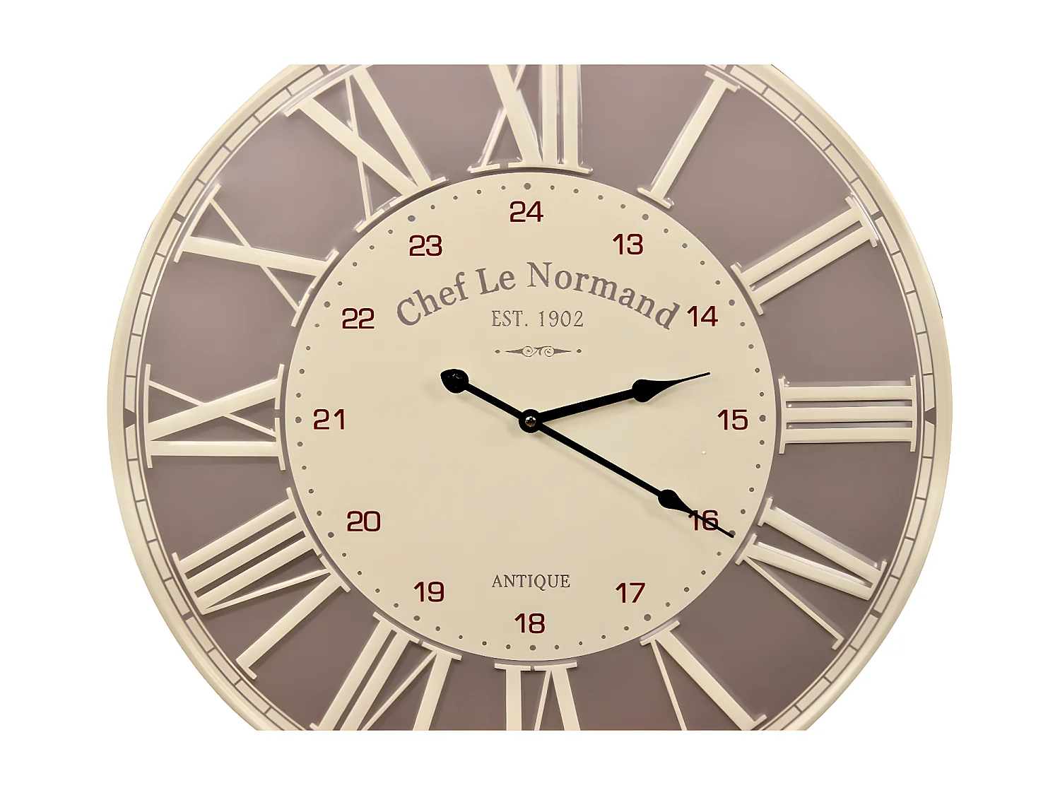 Horloge ancienne chef le normand Métal Gris - Décoration d'Autrefois