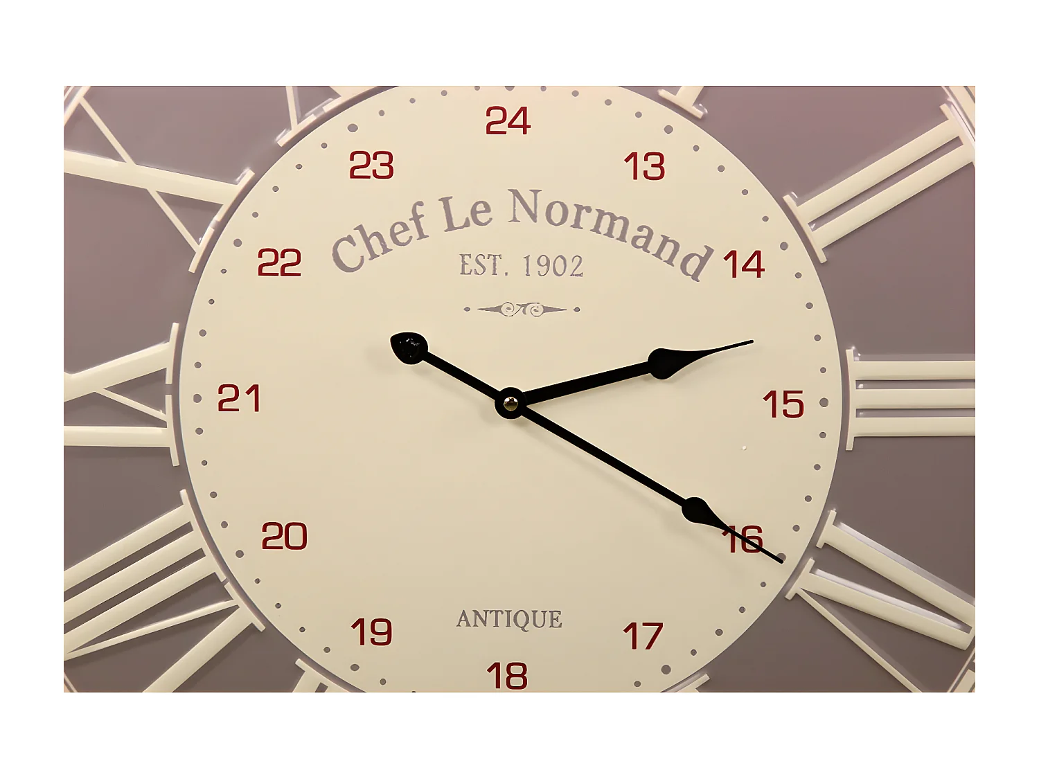 Horloge ancienne chef le normand Métal Gris - Décoration d'Autrefois