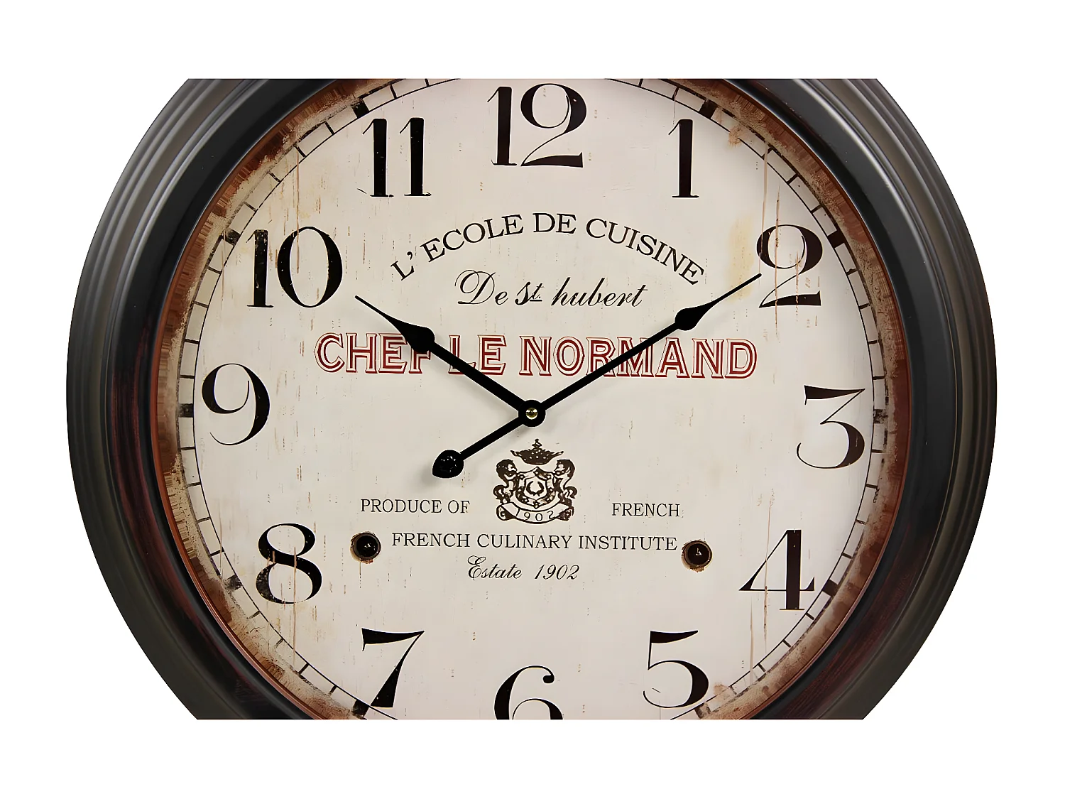 Horloge ancienne murale l'ecole de cuisine de st hubert Métal Blanc - Décoration d'Autrefois