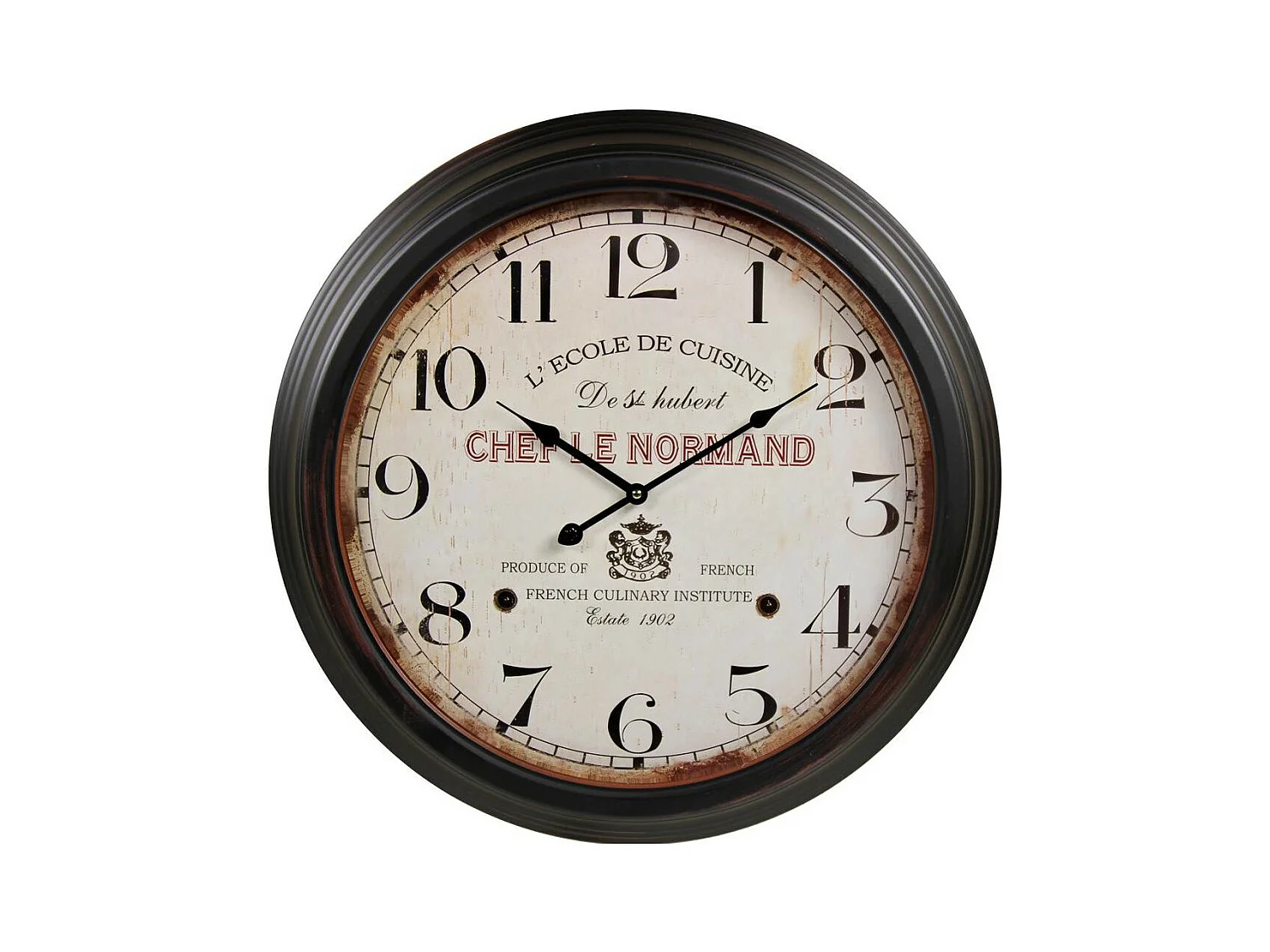 Horloge ancienne murale l'ecole de cuisine de st hubert Métal Blanc - Décoration d'Autrefois
