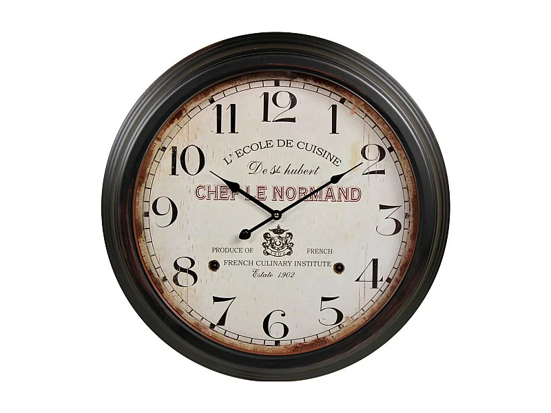 Horloge ancienne murale l'ecole de cuisine de st hubert Métal Blanc - Décoration d'Autrefois