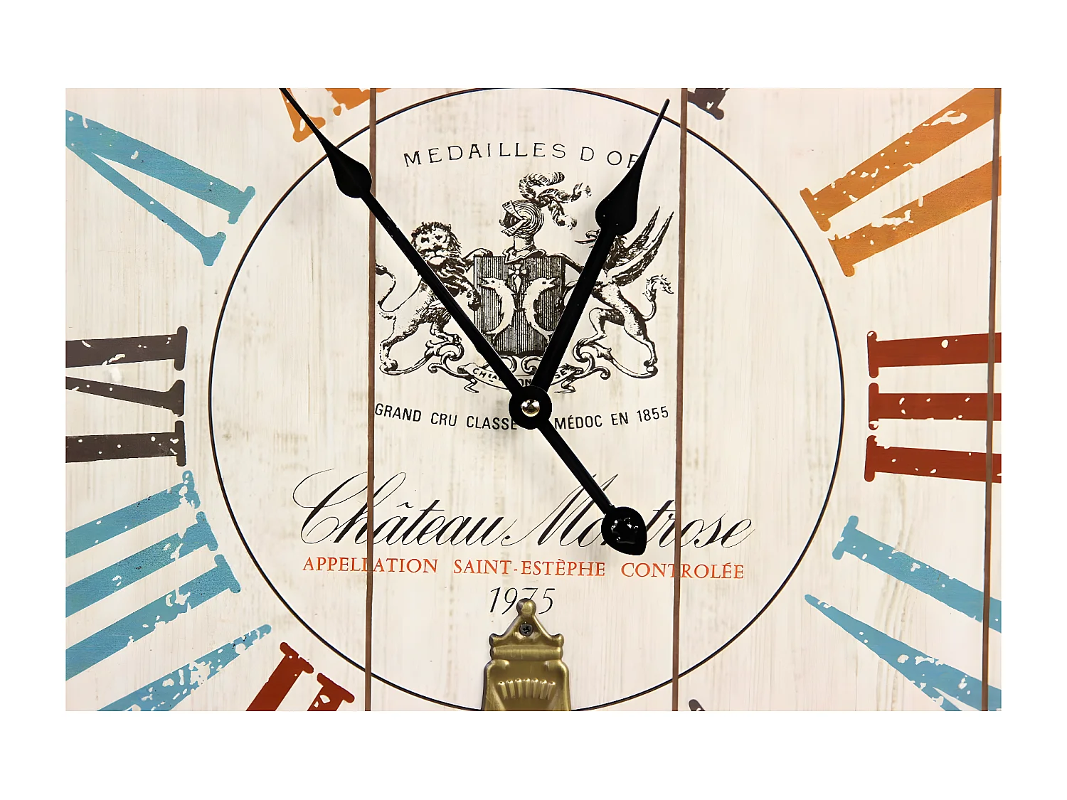 Horloge ancienne balancier château montrose Bois Multicolore - Décoration d'Autrefois