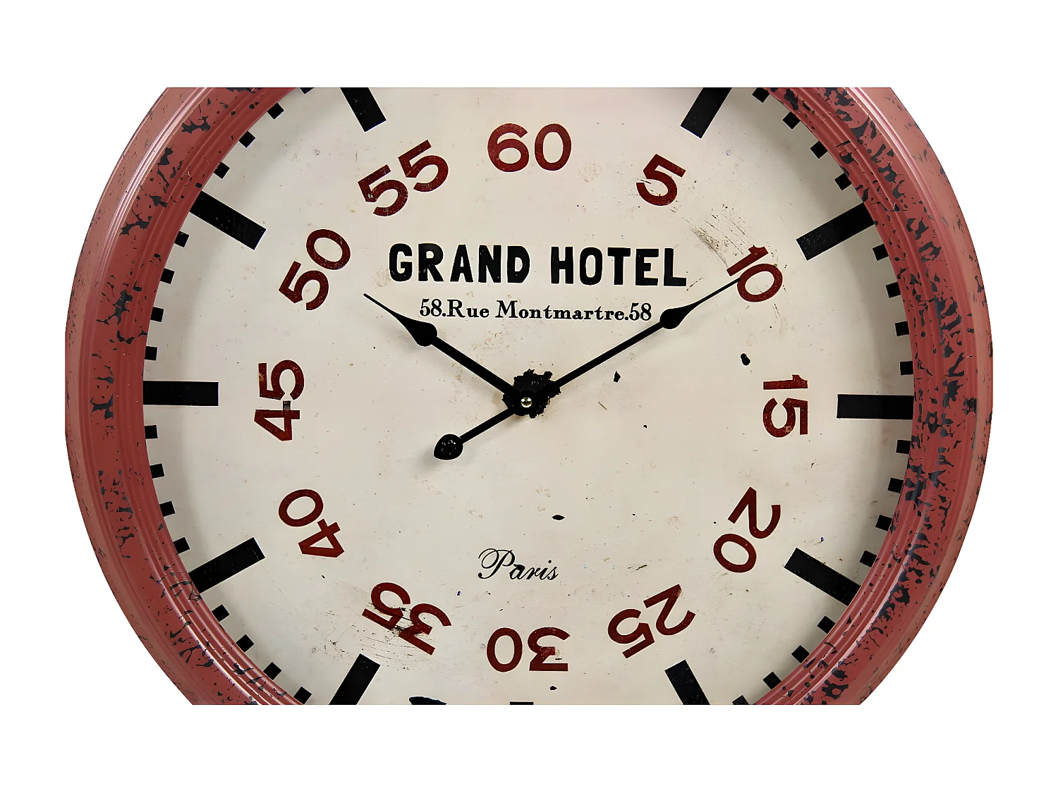 Horloge ancienne murale grand hôtel Métal Bordeaux - Décoration d'Autrefois