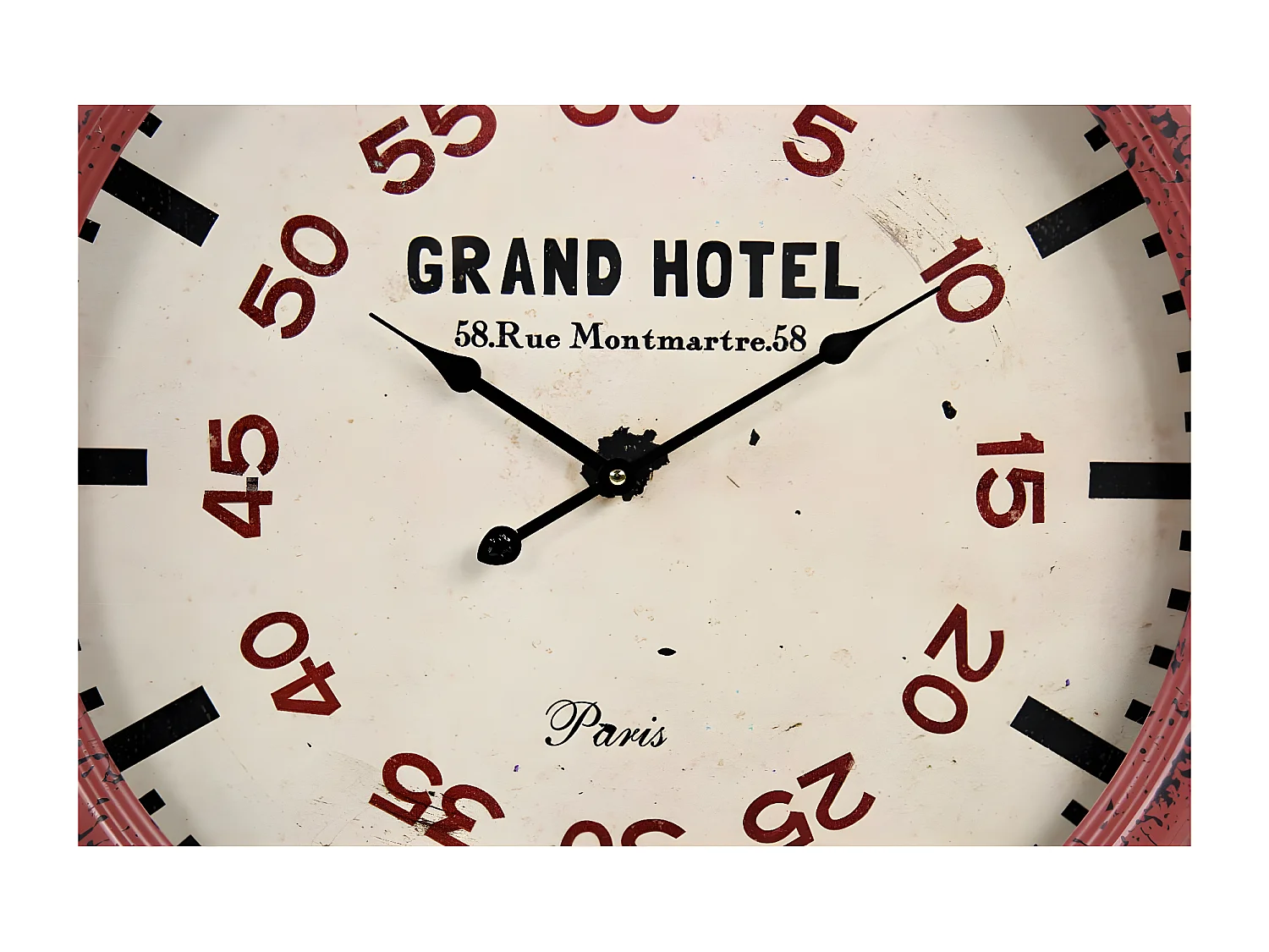 Horloge ancienne murale grand hôtel Métal Bordeaux - Décoration d'Autrefois