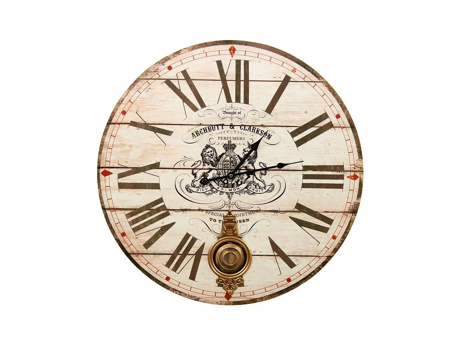 Horloge ancienne balancier archbutt & clarkson Bois Blanc - Décoration d'Autrefois