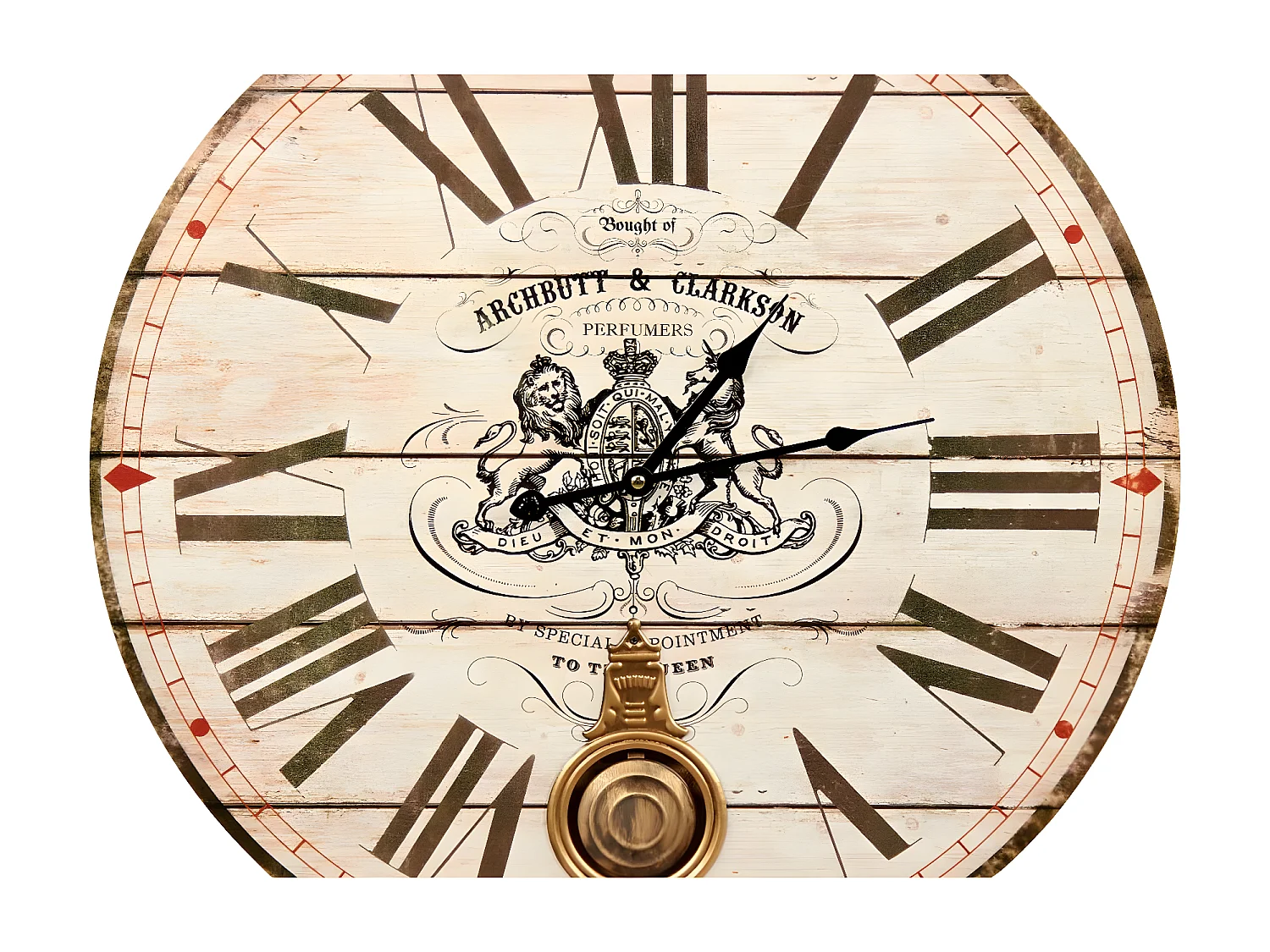 Horloge ancienne balancier archbutt & clarkson Bois Blanc - Décoration d'Autrefois