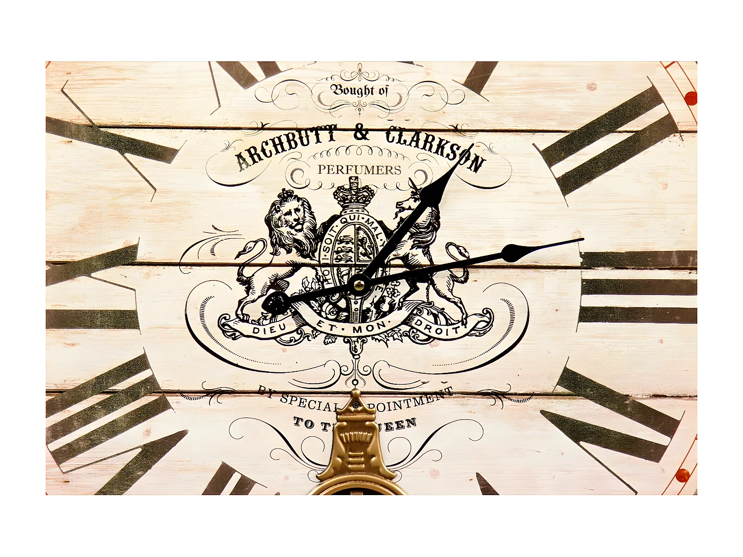 Horloge ancienne balancier archbutt & clarkson Bois Blanc - Décoration d'Autrefois