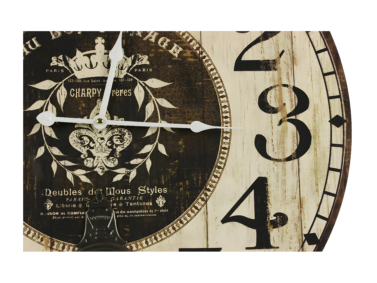 Horloge ancienne balancier au bon ménage Bois Blanc - Décoration d'Autrefois