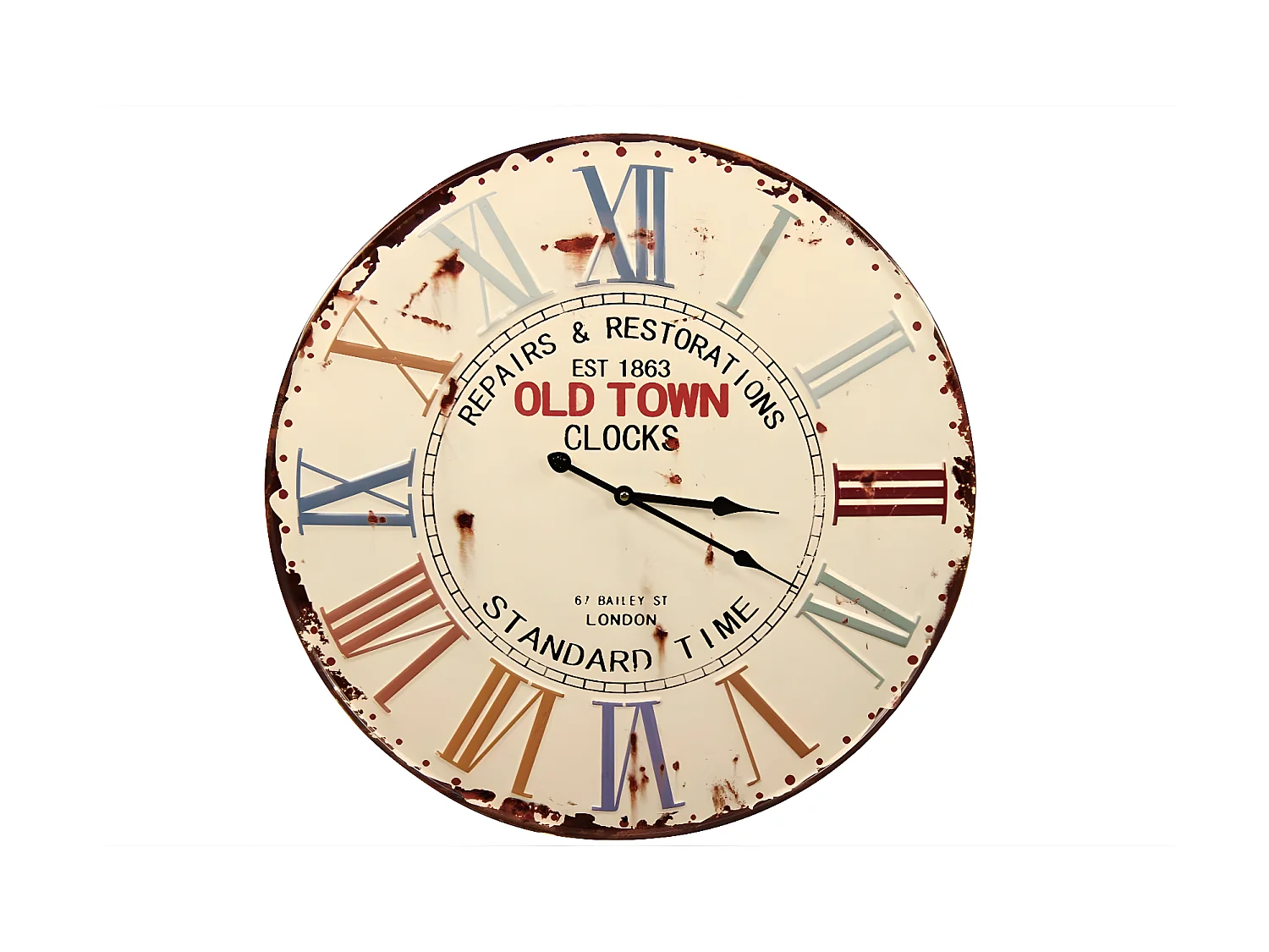 Horloge ancienne old town clocks Métal Blanc - Décoration d'Autrefois