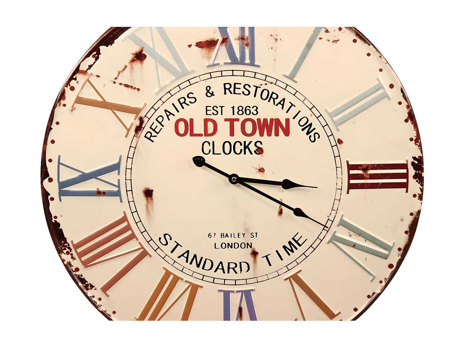 Horloge ancienne old town clocks Métal Blanc - Décoration d'Autrefois