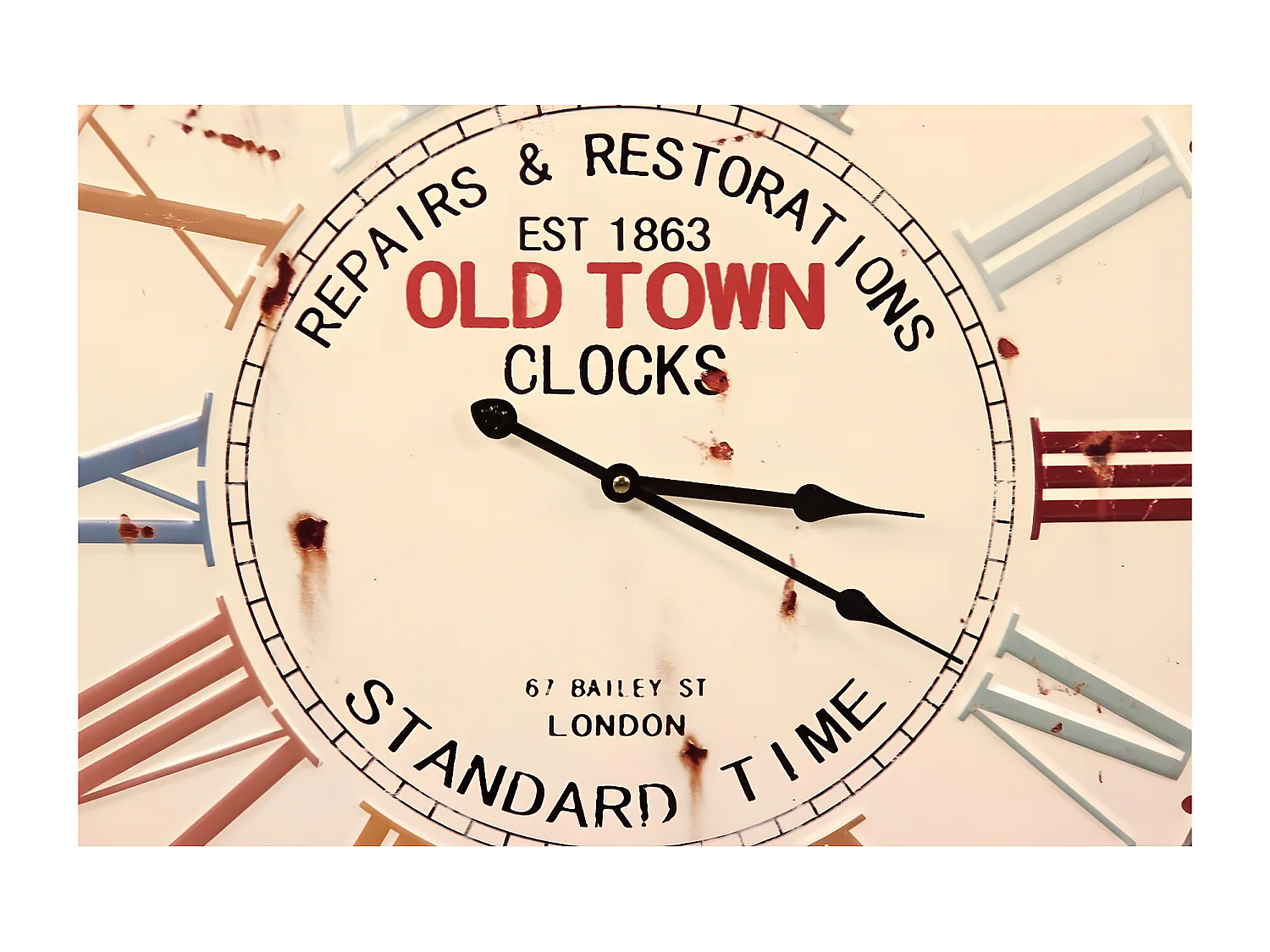 Horloge ancienne old town clocks Métal Blanc - Décoration d'Autrefois