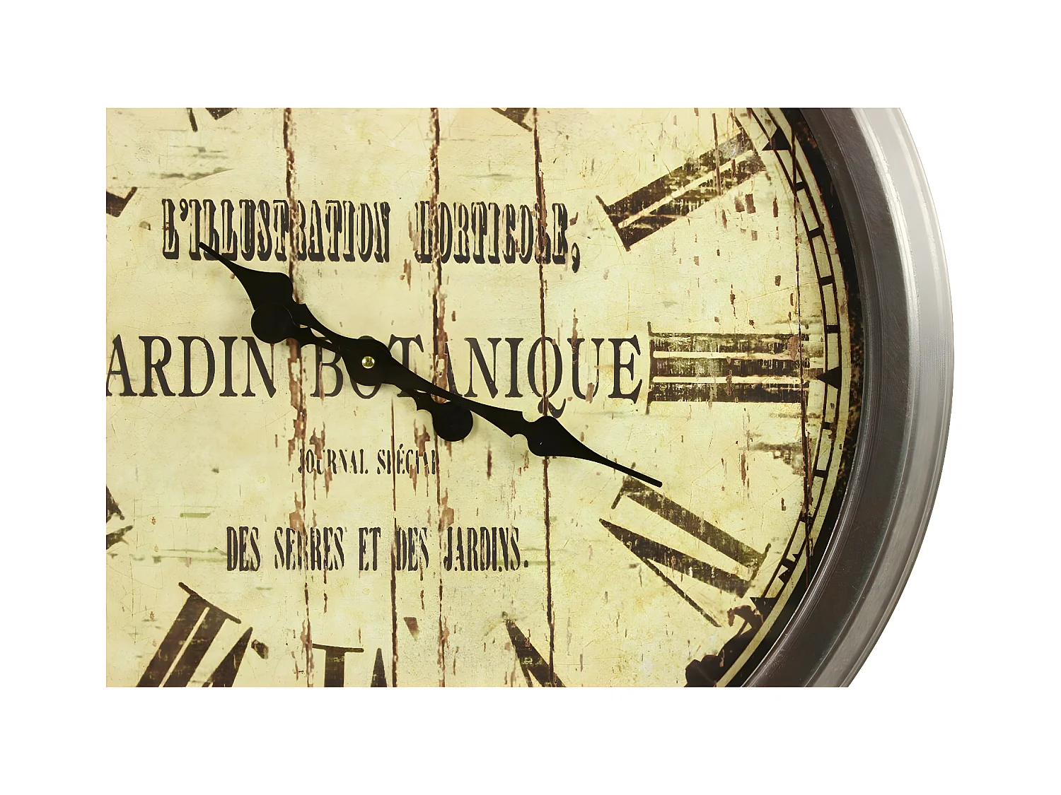 Grande horloge ancienne murale jardin botanique Fer Blanc - Décoration d'Autrefois